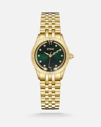 ساعة غزال النسائية ستيل فاخرة بلون ذهبي