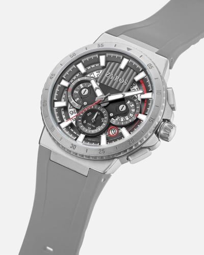 ساعة رجالية بسير ربل بلون رصاصي