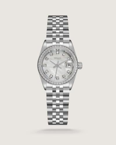 ساعة رواء النسائية ستيل فضي