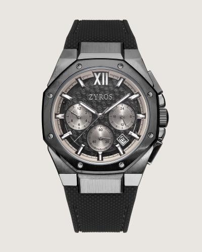 ساعة حِين الرجالية بسير ربل باللون الأسود