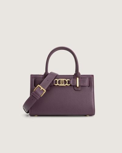 شنطة برق النسائية جلد بلون أرجواني