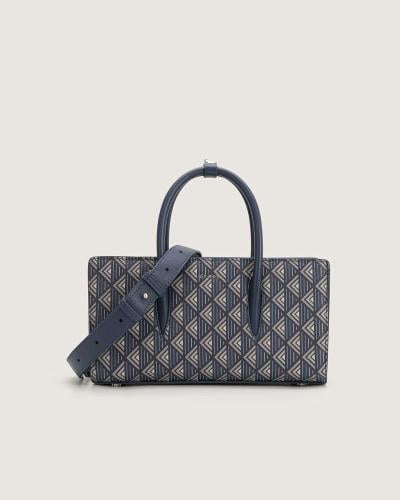 شنطة ورد النسائية جلد بلون أزرق