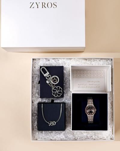 هدية نسائية من ساعة و سلسال وميدالية