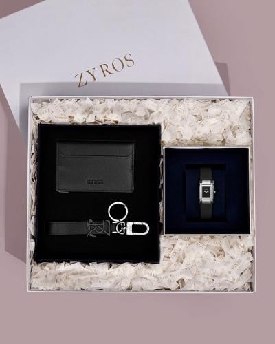 بكج رفيف النسائي ساعة ومحفظة وميدالية