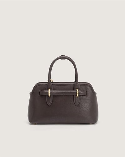 بوكس هدية شنطة سولار النسائية جلد بلون بني