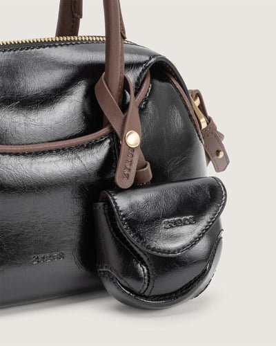 شنطة ماريا النسائية جلد بني وأسود