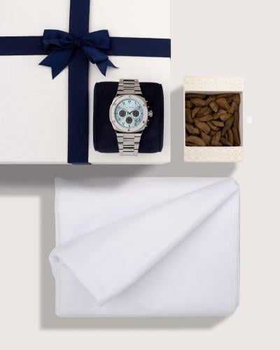 هدية رجالي ساعة ستيل وبخور وقماش