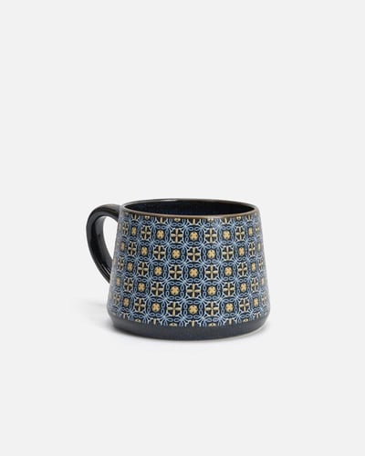 كوب سيراميك 350 مل بلون أزرق وأصفر