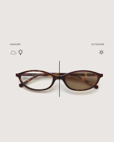 نظارة شمسية بقصة ملفتة بلون بني منقوش