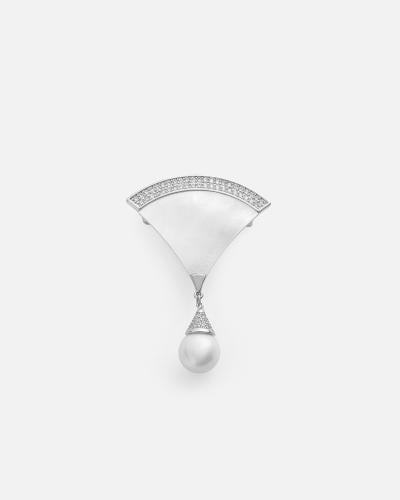 بروش نسائي بتصميم أنيق بلون فضي