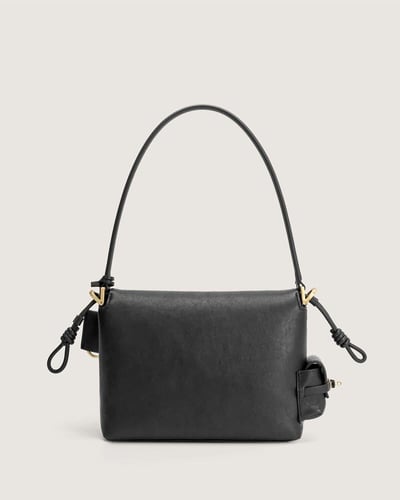 شنطة لونيسا النسائية جلد بلون أسود