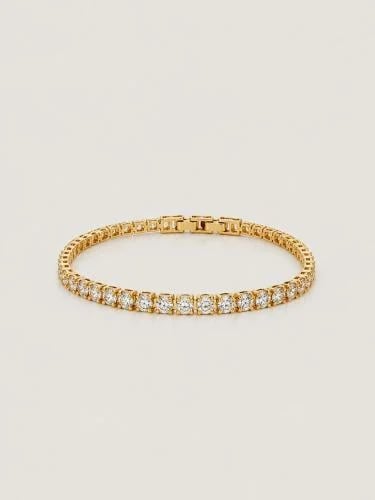 Unique Women's Tennis Bracelet in Gold