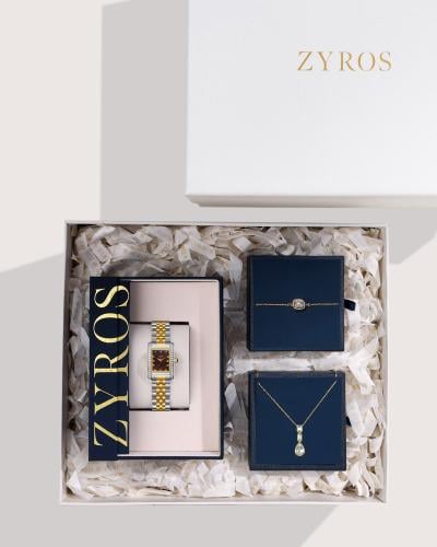 هدية نسائية أنيقة ساعة وسلسال واسوارة