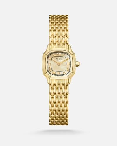 ساعة دقة النسائية باللون الذهبي