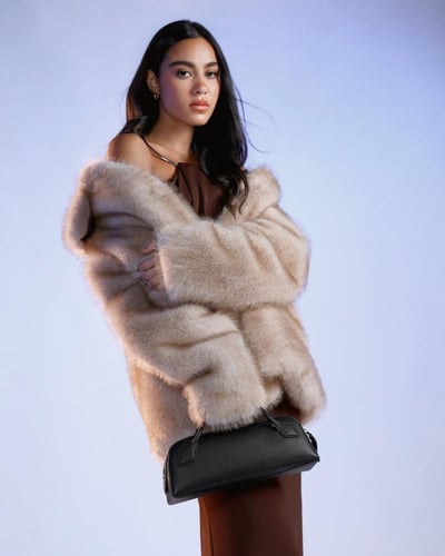 شنطة رحيق النسائية جلد بلون أسود