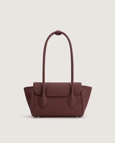 شنطة أناقة النسائية جلد بلون عودي