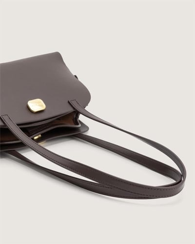 شنطة لميس النسائية من الجلد بني غامق