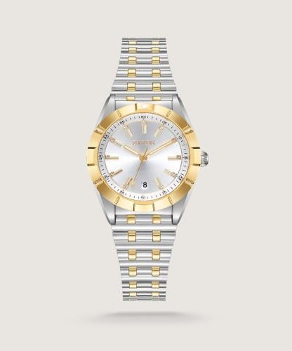 ساعة سحاب النسائية ستيل ذهبي وفضي