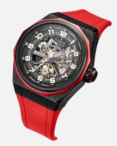 ساعة رجالية متفردة باللون الأحمر