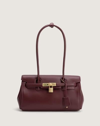 شنطة ڤيلورا النسائية جلد بلون عودي