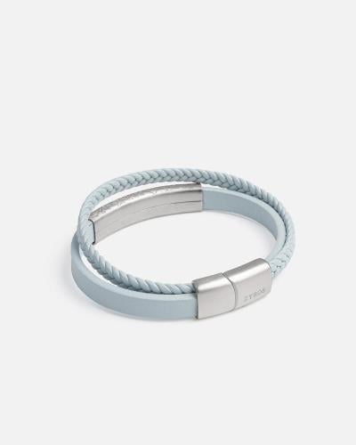 سوار رجالي بتصميم اسورتين بلون أزرق