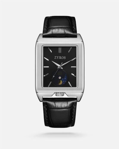 ساعة رجالية تجمع معاني الأناقة بسير جلد بلون أسود