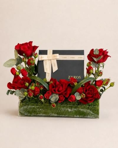 Men's Gift: Leather Watch with Natural Roses