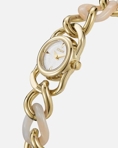 ساعة سُندس النسائية بسير من الستيل والعاج