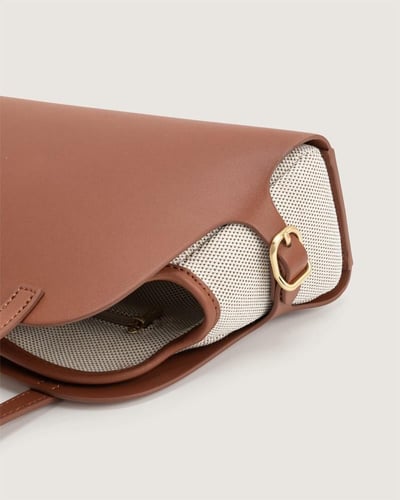 شنطة لميس النسائية من الجلد رمادي