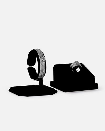 اسورتين وخاتمين نسائي باللون الفضي