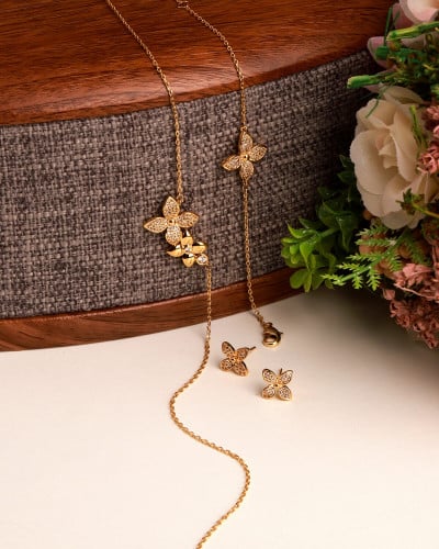 طقم اطفال ذهبي بتصميم أنيق