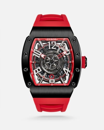 ساعة رجالية أنيقة باللون الأحمر