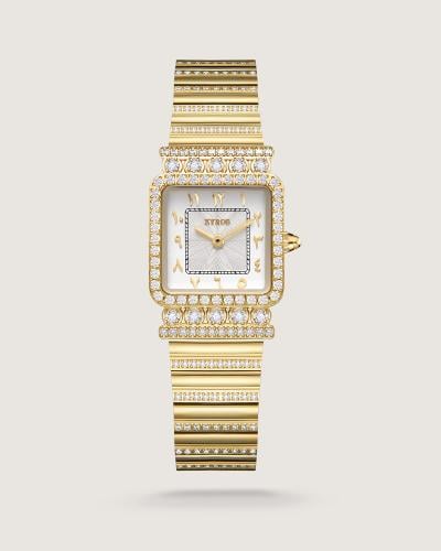 ساعة لتين النسائية ستيل بلون ذهبي