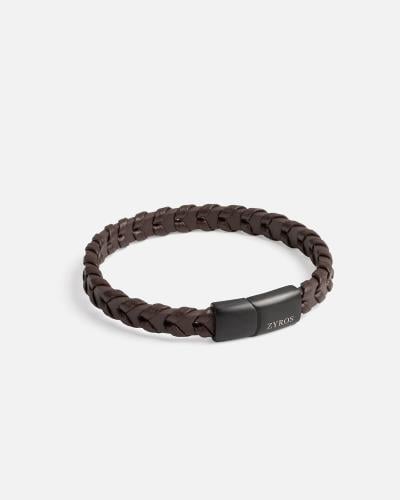 اسوارة رجالية جلد باللون البني.