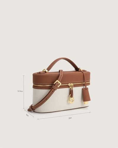 شنطة لميس النسائية بلون بني وبيج