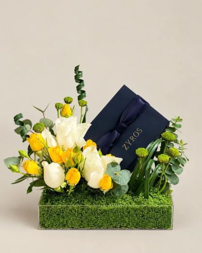 Men's Gift: Green Wallet with Roses