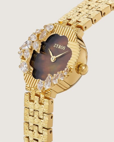 ساعة نسائية بسير من الستيل بلون ذهبي