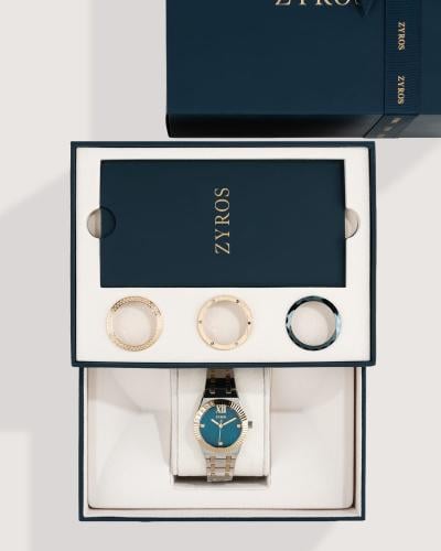 ساعة فاتن النسائية ستيل بإطار متغير بلون ذهبي وفضي