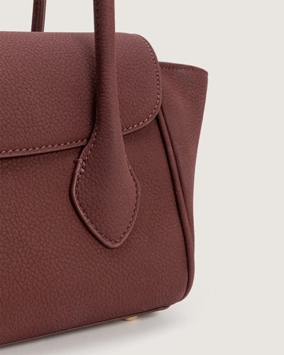 شنطة أناقة النسائية جلد بلون عودي