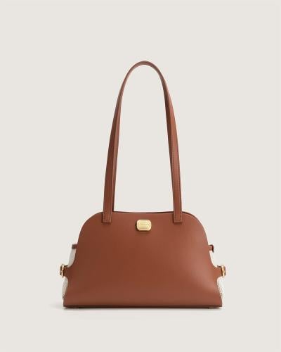 شنطة لميس النسائية من الجلد رمادي