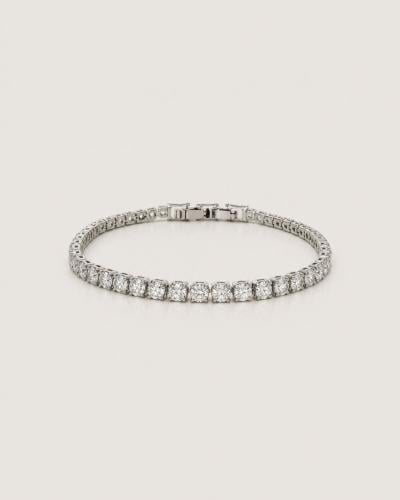 Unique Women's Tennis Bracelet in Silver