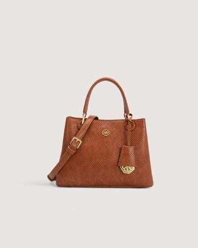 شنطة نسائية متوسطة الحجم بلون بني