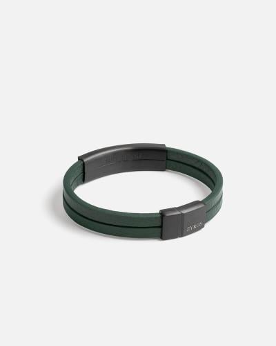 اسوارة رجالية جلد باللون الأخضر.