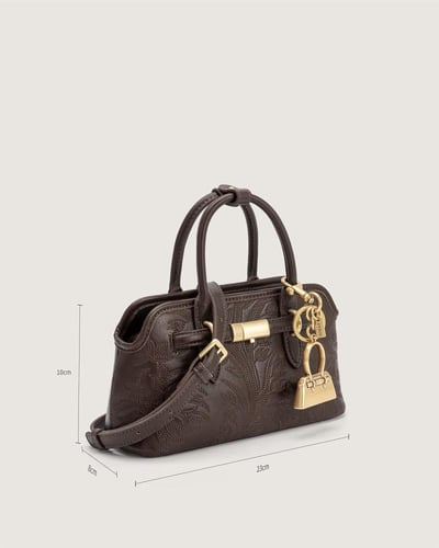 بوكس هدية شنطة سولار النسائية جلد بلون بني