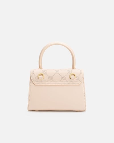 شنطة أنيقة من الجلد بحجم صغير بلون وردي