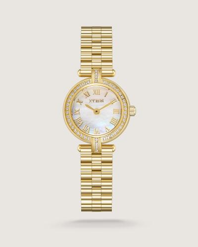 ساعة الصفاء النسائية ستيل بلون ذهبي