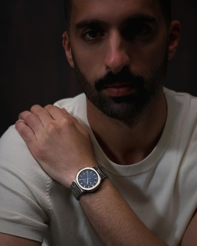 ساعة الصقر الرجالية ستيل بلون فضي