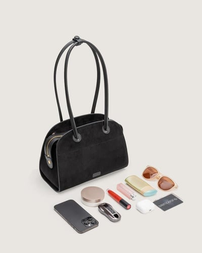 شنطة تالة النسائية مخمل بلون أسود