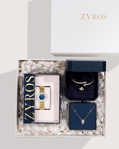 هدية نسائية طقم اكسسوار مع ساعة