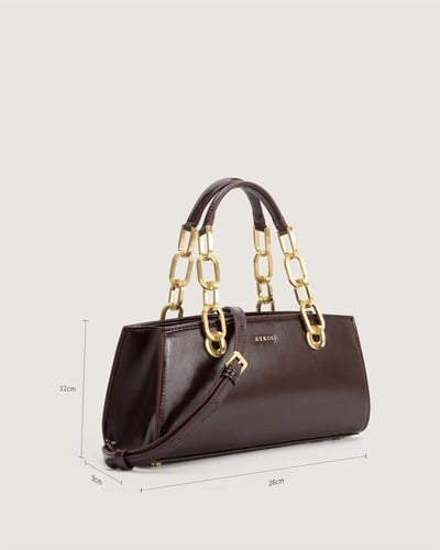 شنطة نمق النسائية من الجلد بلون بني